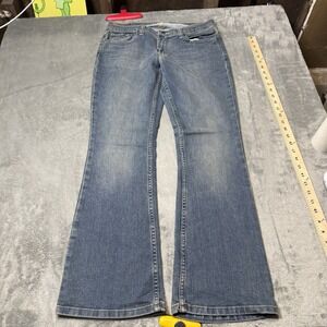 VTG Y2K American Eagle Womens Jeans Sz 29 Stretch Skinny Flare Blue Denim